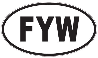 FYW - 3 Letter Initials Oval Magnet