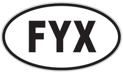 FYX - 3 Letter Initials Oval Sticker