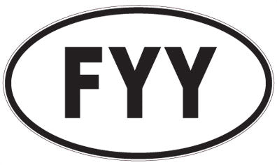 FYY - 3 Letter Initials Oval Magnet
