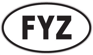 FYZ - 3 Letter Initials Oval Magnet