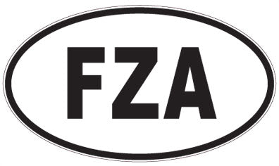 FZA - 3 Letter Initials Oval Magnet