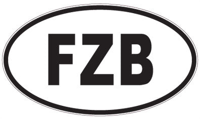 FZB - 3 Letter Initials Oval Sticker
