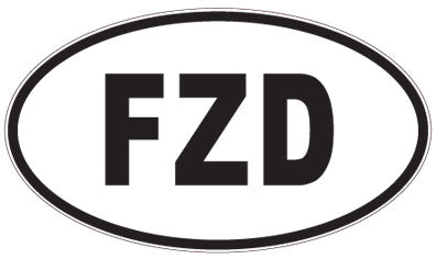 FZD - 3 Letter Initials Oval Sticker