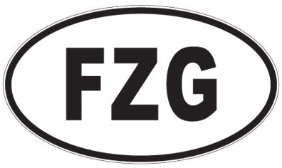 FZG - 3 Letter Initials Oval Sticker