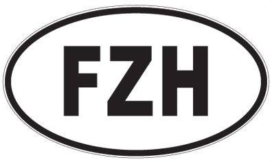 FZH - 3 Letter Initials Oval Sticker