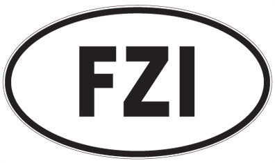 FZI - 3 Letter Initials Oval Sticker