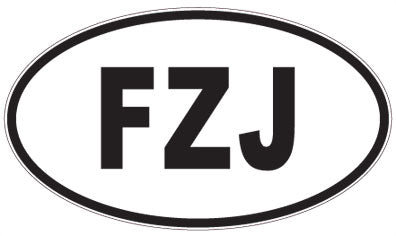 FZJ - 3 Letter Initials Oval Sticker