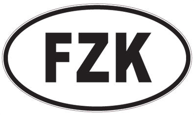 FZK - 3 Letter Initials Oval Magnet