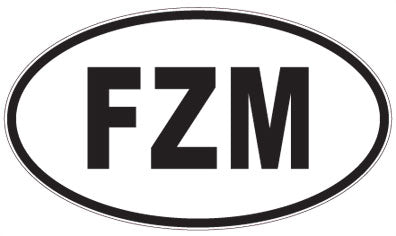 FZM - 3 Letter Initials Oval Magnet