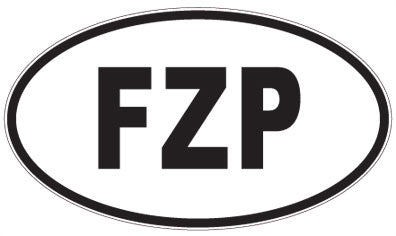 FZP - 3 Letter Initials Oval Sticker