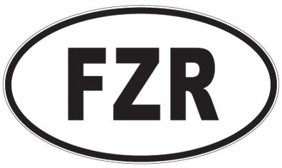 FZR - 3 Letter Initials Oval Magnet