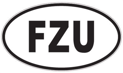FZU - 3 Letter Initials Oval Magnet