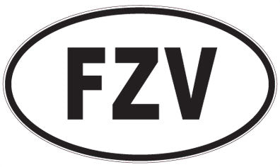 FZV - 3 Letter Initials Oval Sticker