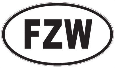 FZW - 3 Letter Initials Oval Magnet