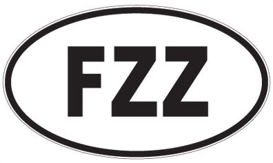 FZZ - 3 Letter Initials Oval Sticker