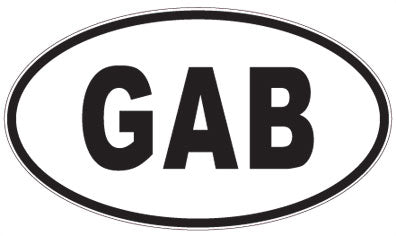 GAB - 3 Letter Initials Oval Magnet