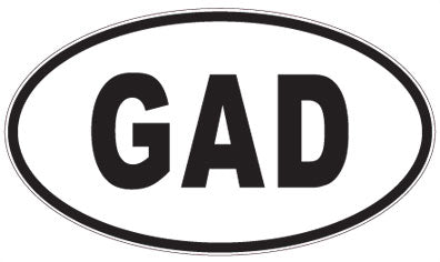 GAD - 3 Letter Initials Oval Magnet