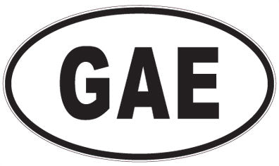 GAE - 3 Letter Initials Oval Magnet