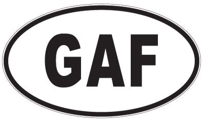 GAF - 3 Letter Initials Oval Magnet