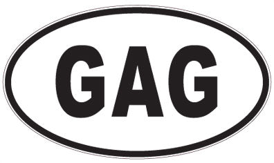 GAG - 3 Letter Initials Oval Magnet