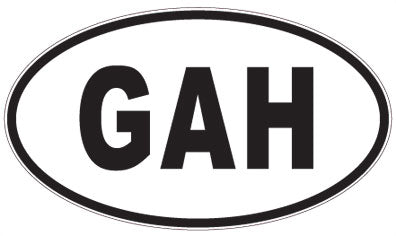 GAH - 3 Letter Initials Oval Sticker