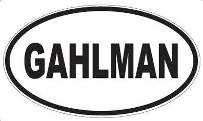GAHLMAN - Oval Sticker