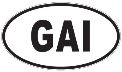 GAI - 3 Letter Initials Oval Magnet