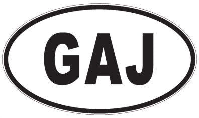 GAJ - 3 Letter Initials Oval Magnet