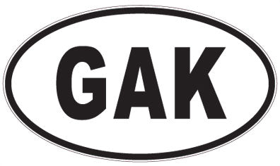 GAK - 3 Letter Initials Oval Sticker