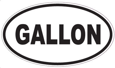 GALLON - Oval Sticker