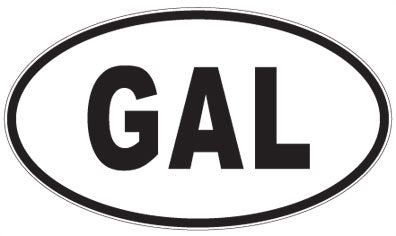 GAL - 3 Letter Initials Oval Magnet