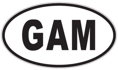 GAM - 3 Letter Initials Oval Sticker