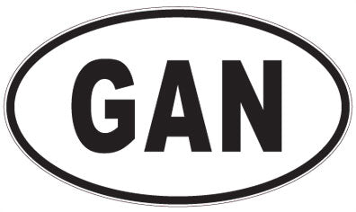 GAN - 3 Letter Initials Oval Sticker