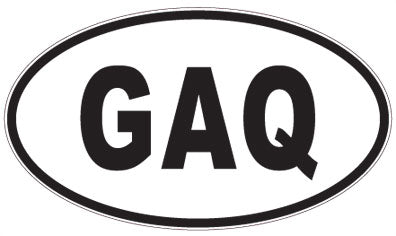 GAQ - 3 Letter Initials Oval Sticker