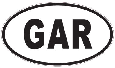 GAR - 3 Letter Initials Oval Magnet