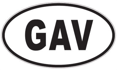 GAV - 3 Letter Initials Oval Sticker