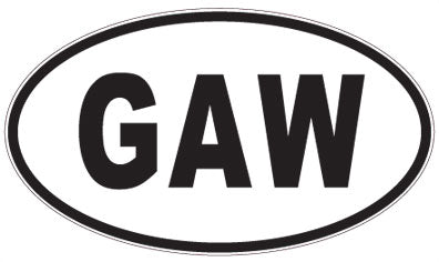 GAW - 3 Letter Initials Oval Magnet