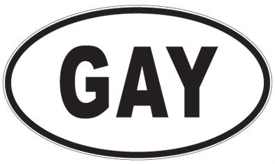 GAY - 3 Letter Initials Oval Magnet