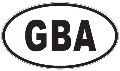 GBA - 3 Letter Initials Oval Sticker