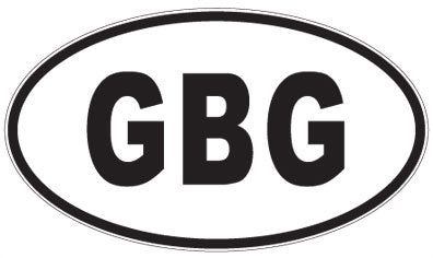 GBG - 3 Letter Initials Oval Sticker