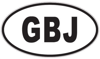 GBJ - 3 Letter Initials Oval Sticker