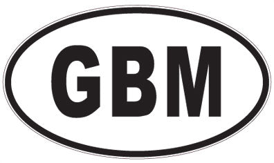 GBM - 3 Letter Initials Oval Sticker