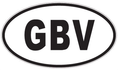 GBV - 3 Letter Initials Oval Magnet