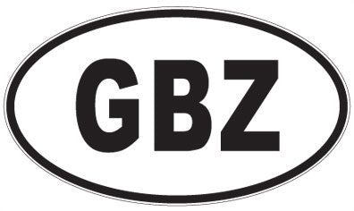 GBZ - 3 Letter Initials Oval Sticker