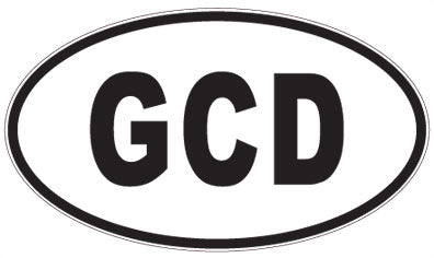 GCD - 3 Letter Initials Oval Sticker