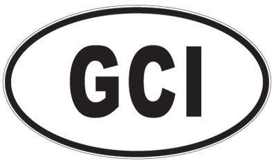 GCI - 3 Letter Initials Oval Sticker