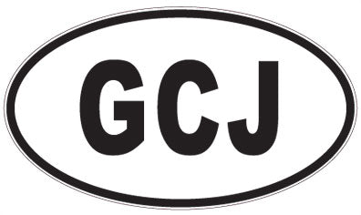 GCJ - 3 Letter Initials Oval Magnet