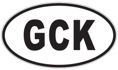 GCK - 3 Letter Initials Oval Sticker