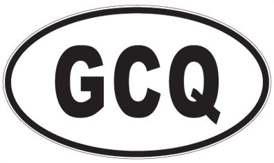 GCQ - 3 Letter Initials Oval Sticker