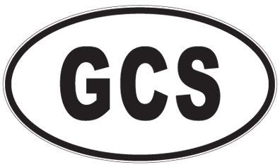 GCS - 3 Letter Initials Oval Sticker